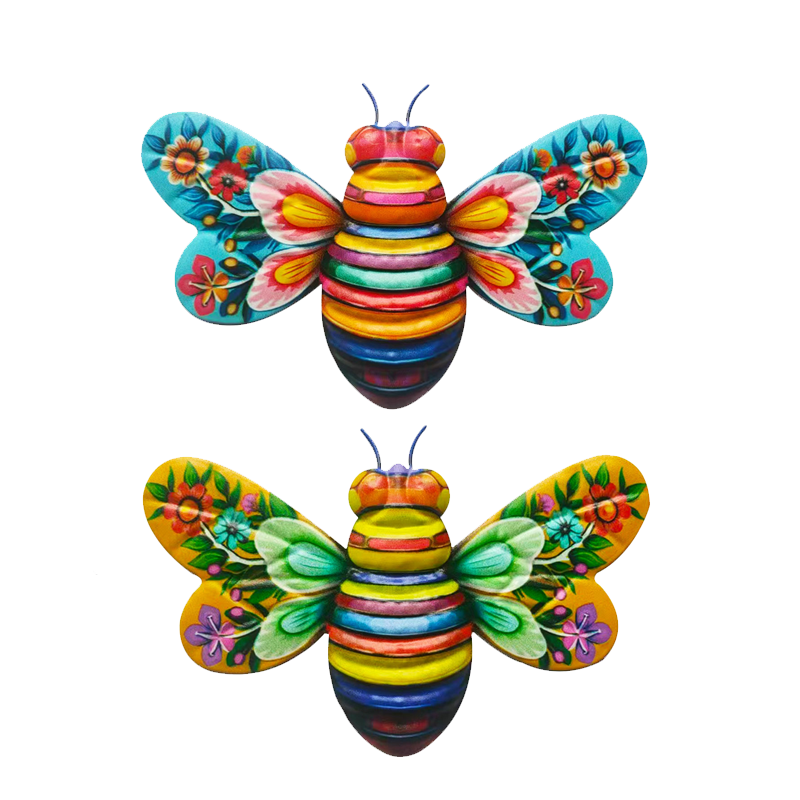 Kunstskulptur „Eiserne Biene“, hängende Wanddekoration für den Garten