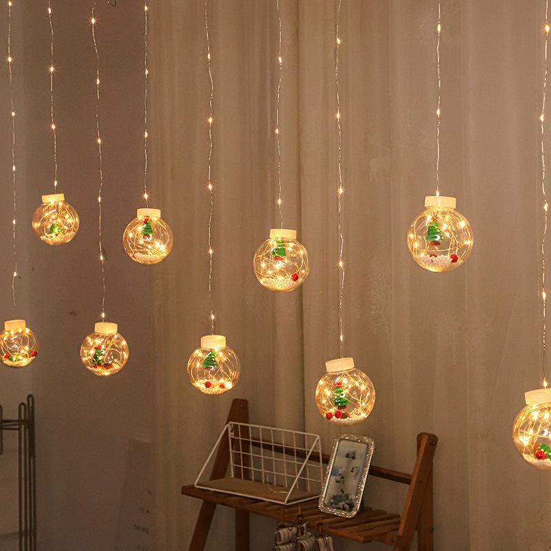 Weihnachten Vorhang Wunsch Ball Lichterkette