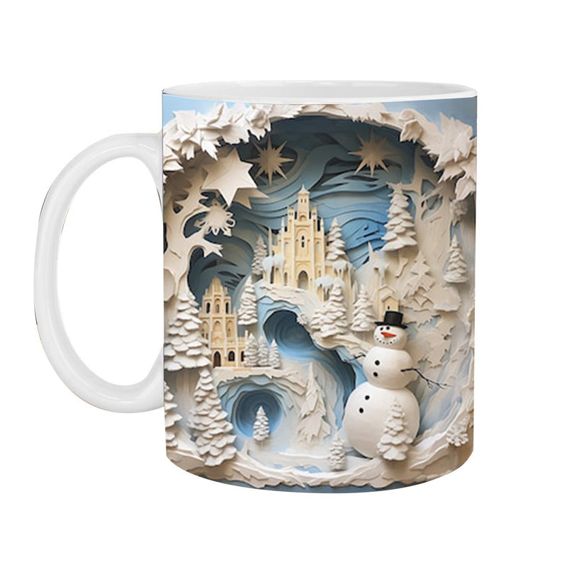 Weihnachtliche 3D-Tasse aus Keramik