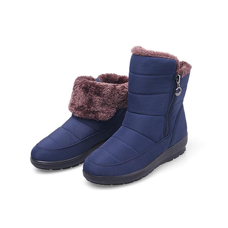 Einfarbige Schneeschuhe mit Reißverschluss