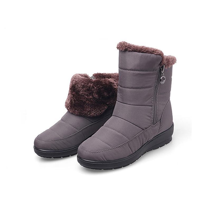 Einfarbige Schneeschuhe mit Reißverschluss