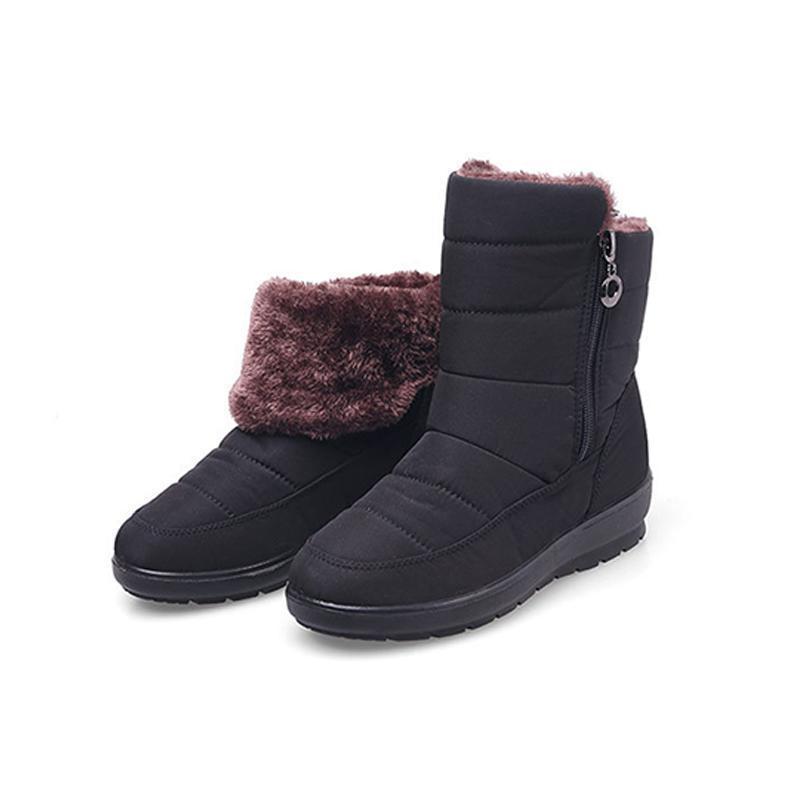 Einfarbige Schneeschuhe mit Reißverschluss