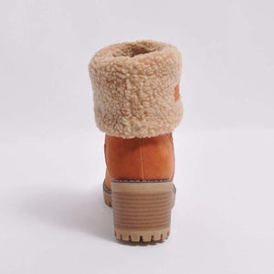 Frauen Warm Square Heels Ankle Schnee Stiefel
