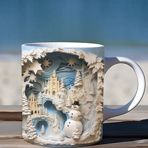 Weihnachtliche 3D-Tasse aus Keramik