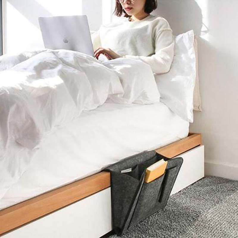 Bettaufhänger-Aufbewahrungstasche aus Filz für Bett/Sofa/Tisch