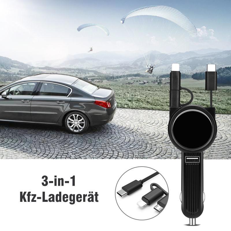 3-in-1 skalierbares KFZ-Ladegerät (Zigarettenanzünder im Auto)