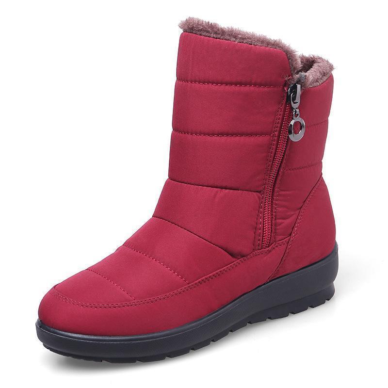 Einfarbige Schneeschuhe mit Reißverschluss