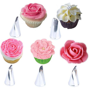 Blütenblatt Spritztüllen 5- Set für Kuchen