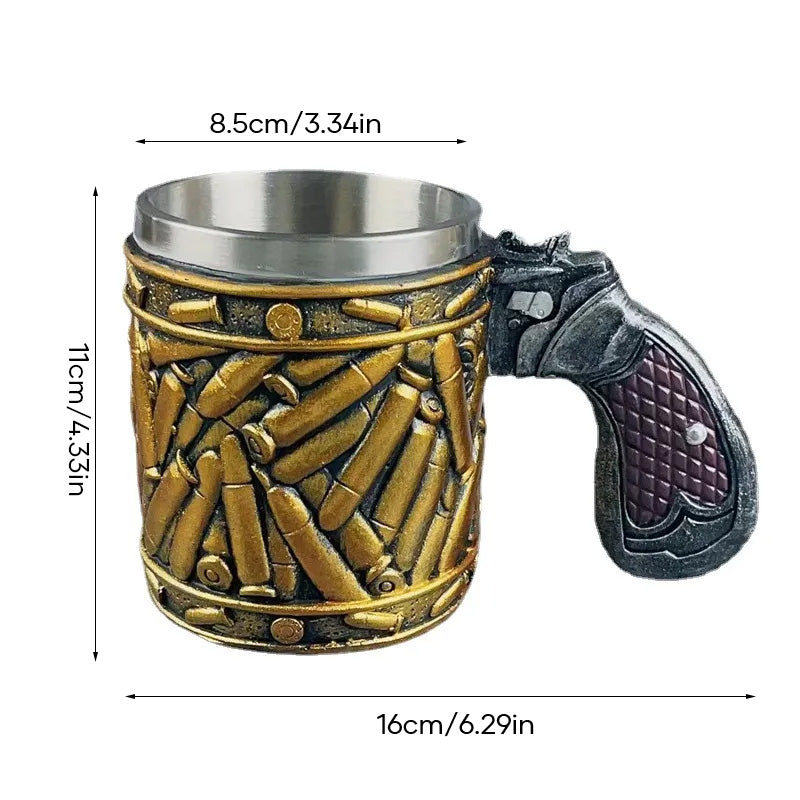 Bierkrug mit Kugelmuster aus Edelstahl