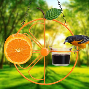 Süßer orangefarbener Vogelhäuschen
