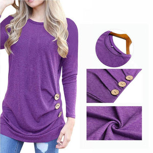 Lässiges Langarm Rundes Hals-Shirt Für Frauen
