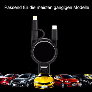 3-in-1 skalierbares KFZ-Ladegerät (Zigarettenanzünder im Auto)