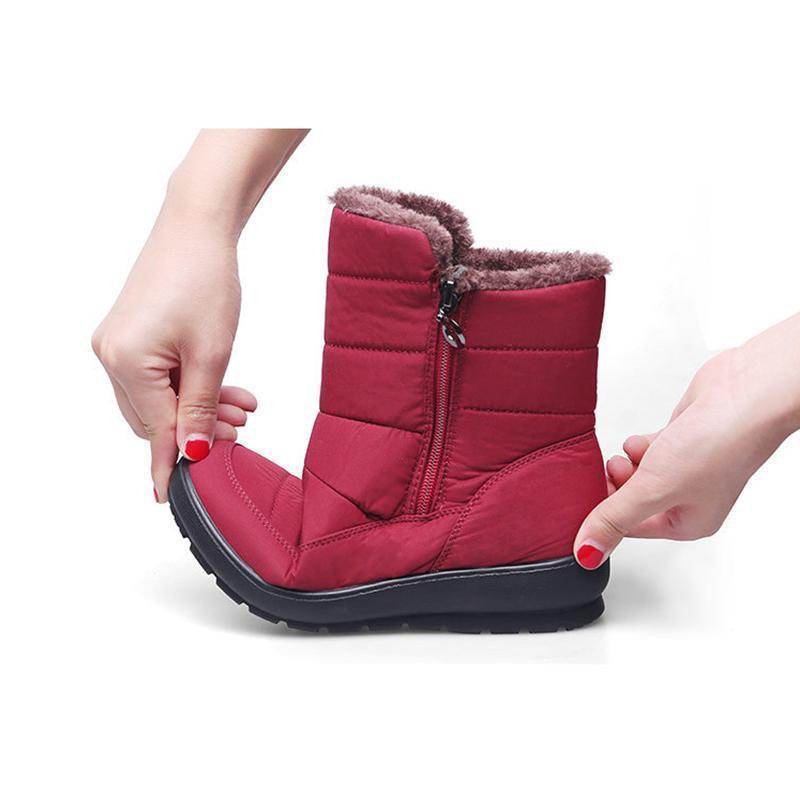 Einfarbige Schneeschuhe mit Reißverschluss