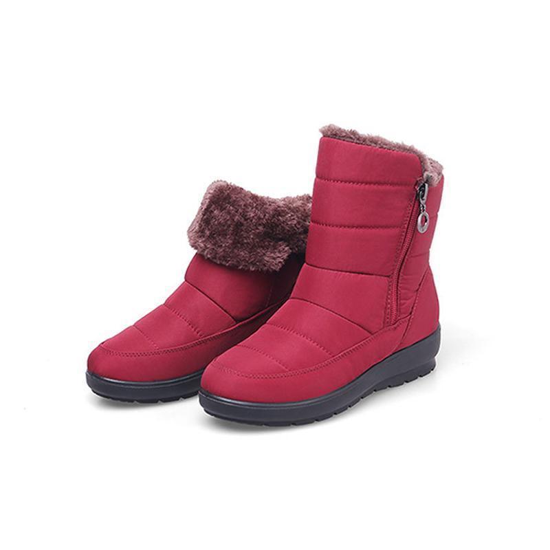 Einfarbige Schneeschuhe mit Reißverschluss