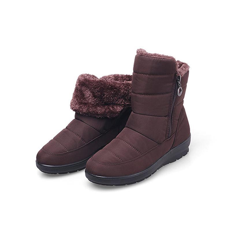 Einfarbige Schneeschuhe mit Reißverschluss