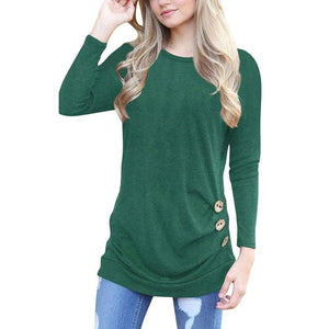 Lässiges Langarm Rundes Hals-Shirt Für Frauen