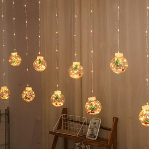 Weihnachten Vorhang Wunsch Ball Lichterkette