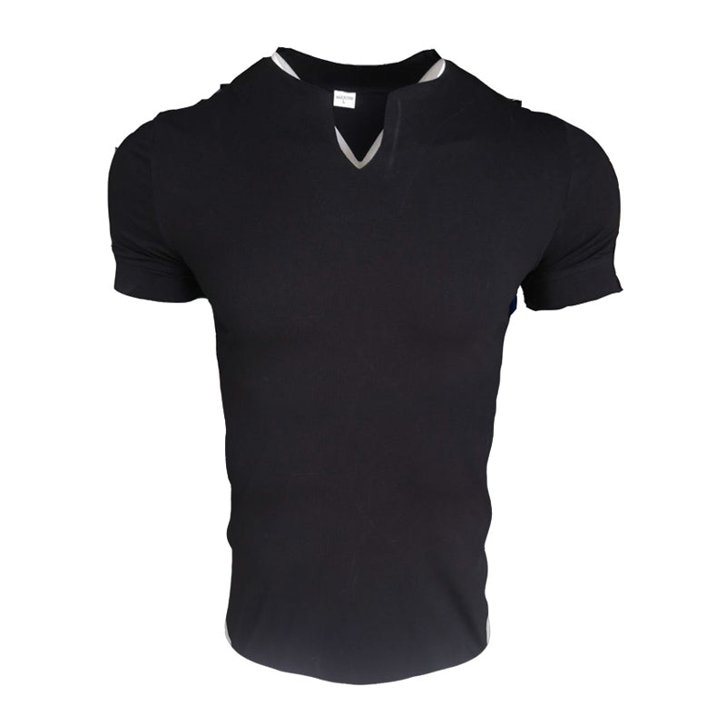 Kurzärmliges Sportliches T-Shirt mit V-Ausschnitt