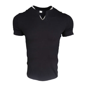 Kurzärmliges Sportliches T-Shirt mit V-Ausschnitt