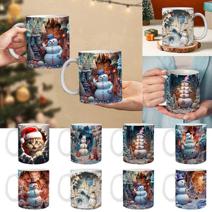 Weihnachtliche 3D-Tasse aus Keramik